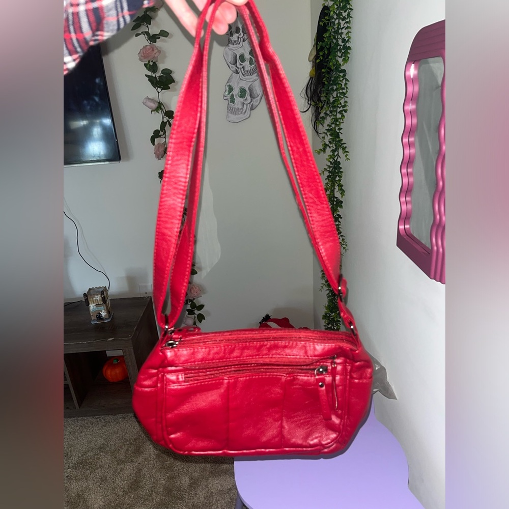 Brand New Red Leather Volganic Rock Purse